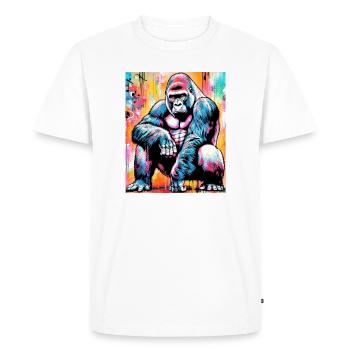 gorilla - Men's Premium Organic T-Shirt - white - Front - Nico (187cm)