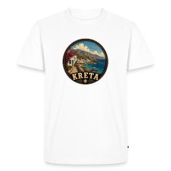 Crète, Grèce, Île des vacances méditerranéennes - T-shirt Premium bio Homme - blanc - Devant - Nico (187cm)
