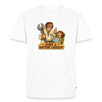 Juste un rendez-vous de routine, un drôle de cadeau dentaire pour dentiste - T-shirt Premium bio Homme - blanc - Devant - Nico (187cm)