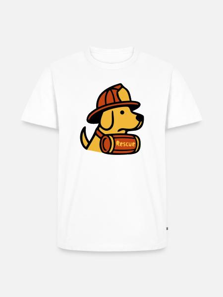 Rettungshund Feuerwehr Icon - Männer Premium Bio T-Shirt - Weiß