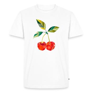 Geometric Cherries Illustration - Men's Premium Organic T-Shirt - white - Front - Nico (187cm)
