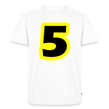 5 Symbole numérique - T-shirt Premium bio Homme - blanc - Devant - Nico (187cm)