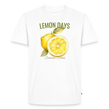 Journées Citron – Été avec des citrons - T-shirt Premium bio Homme - blanc - Devant - Nico (187cm)