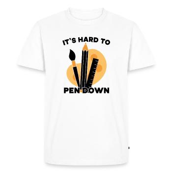 Artiste cool : Il est difficile de rédiger un cadeau de peintre - T-shirt Premium bio Homme - blanc - Devant - Nico (187cm)