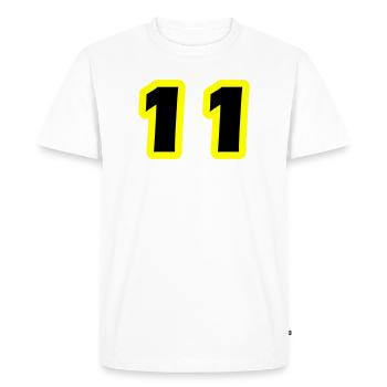 11 Number Symbol - Men's Premium Organic T-Shirt - white - Front - Nico (187cm)