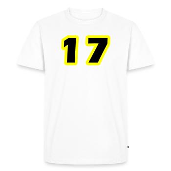 17 Number Symbol - Men's Premium Organic T-Shirt - white - Front - Nico (187cm)
