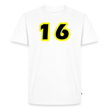 Symbole numérique 16 - T-shirt Premium bio Homme - blanc - Devant - Nico (187cm)