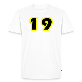 Symbole numérique 19 - T-shirt Premium bio Homme - blanc - Devant - Nico (187cm)