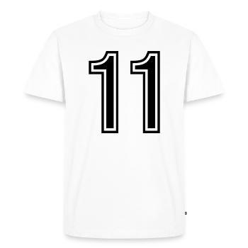 11 Number Symbol - Men's Premium Organic T-Shirt - white - Front - Nico (187cm)