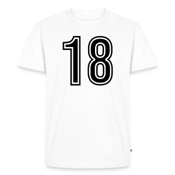 18 Number symbol - Men's Premium Organic T-Shirt - white - Front - Nico (187cm)