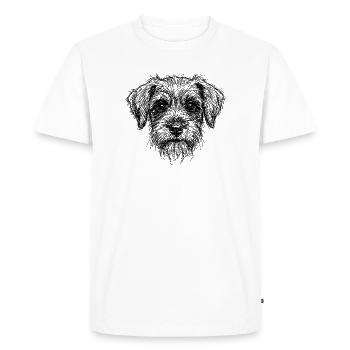 Dog Lover Art Gribouillis abstraits Petit chiot mignon - T-shirt Premium bio Homme - blanc - Devant - Nico (187cm)