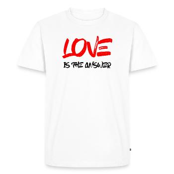L’amour est la réponse rouge - T-shirt Premium bio Homme - blanc - Devant - Nico (187cm)