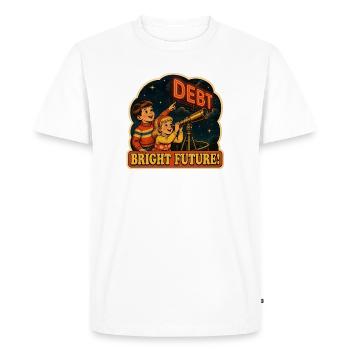 Poster rétro de satire de la dette Bright Future - T-shirt Premium bio Homme - blanc - Devant - Nico (187cm)