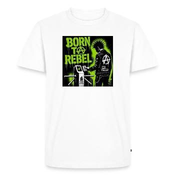Né dans un punk esclave corporatif rebelle - T-shirt Premium bio Homme - blanc - Devant - Nico (187cm)