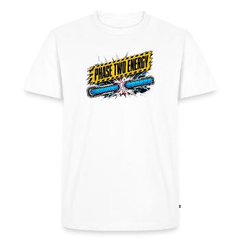 Phase deux : Style de bande dessinée Energy - T-shirt Premium bio Homme - blanc - Devant - Nico (187cm)