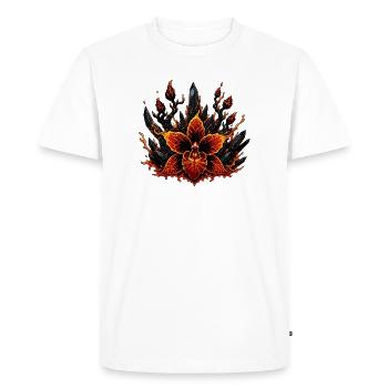 Fire Blossom of Lava Crystals - Men's Premium Organic T-Shirt - white - Front - Nico (187cm)