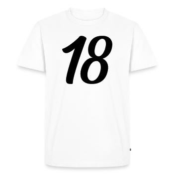 18 - Men's Premium Organic T-Shirt - white - Front - Nico (187cm)