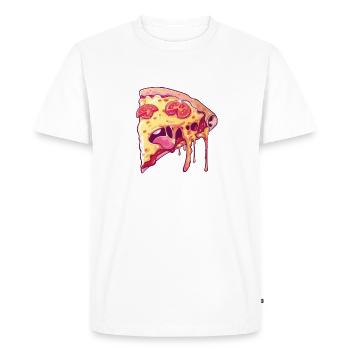 PopArt Melting Pizza - Men's Premium Organic T-Shirt - white - Front - Nico (187cm)