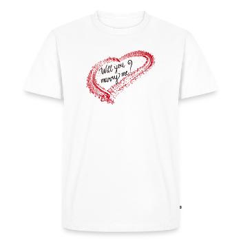 Heart will you merry me - Men's Premium Organic T-Shirt - white - Front - Nico (187cm)