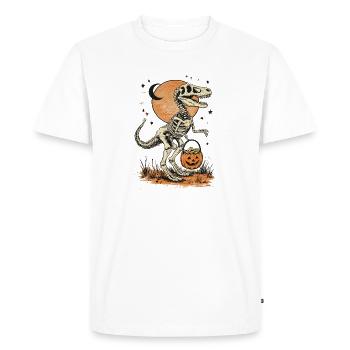 Motifs de dinosaures d’Halloween Fête d’Halloween T - T-shirt Premium bio Homme - blanc - Devant - Nico (187cm)