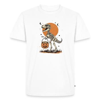 Halloween Party T Dinosaur Halloween Motifs - Men's Premium Organic T-Shirt - white - Front - Nico (187cm)