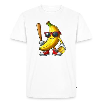 Lunettes de soleil banane jouant au softball - T-shirt Premium bio Homme - blanc - Devant - Nico (187cm)