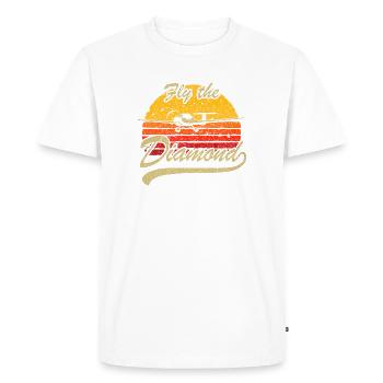 Vole le Coucher de Soleil en Diamant - T-shirt Premium bio Homme - blanc - Devant - Nico (187cm)
