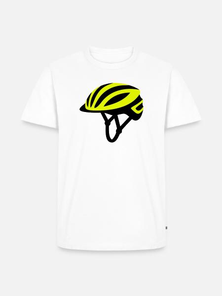 Yellow Bicycle Helmet Graphic - Men's Premium Organic T-Shirt - white