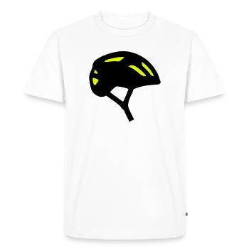 Bicycle Helmet Profile Icon - Men's Premium Organic T-Shirt - white - Front - Nico (187cm)