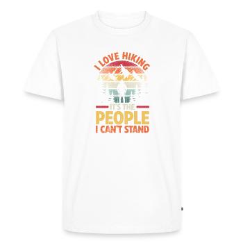 Hiking Mountain Trail Backpacking Outdoors Poaching - Men's Premium Organic T-Shirt - white - Front - Nico (187cm)