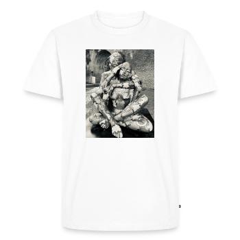 Géométrie du corps en duo - T-shirt Premium bio Homme - blanc - Devant - Nico (187cm)
