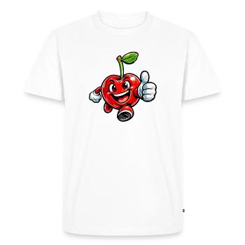 Cherry thumbs up - Men's Premium Organic T-Shirt - white - Front - Nico (187cm)
