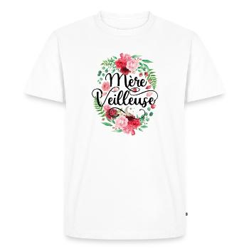 Mère Veilleuse Merveilleuse Fête Des Mères - T-shirt Premium bio Homme - blanc - Devant - Nico (187cm)