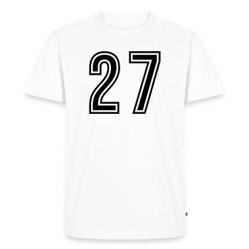 27 Symbole numérique - T-shirt Premium bio Homme - blanc - Devant - Nico (187cm)