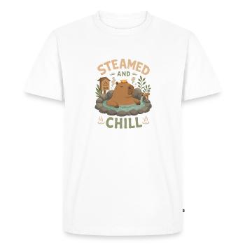 Steamed and Chill Cabybara - Men's Premium Organic T-Shirt - white - Front - Nico (187cm)
