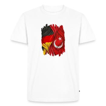 Proud of Germany and Turkey Flags - Men's Premium Organic T-Shirt - white - Front - Nico (187cm)