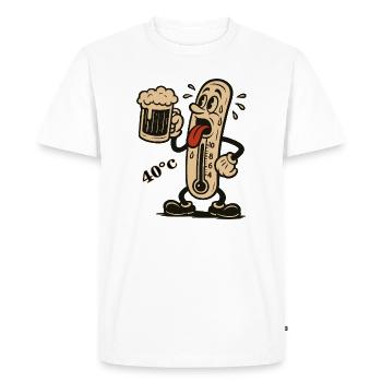 Boiling thermometer and beer - Men's Premium Organic T-Shirt - white - Front - Nico (187cm)