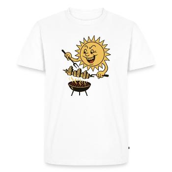 Sun Griller City Heat Wave - Men's Premium Organic T-Shirt - white - Front - Nico (187cm)