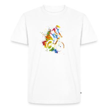 Cycliste VTT des années 90 - T-shirt Premium bio Homme - blanc - Devant - Nico (187cm)