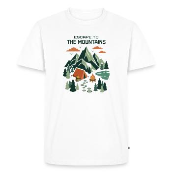 Randonnée - Aventure en plein air - Évasion à la montagne - T-shirt Premium bio Homme - blanc - Devant - Nico (187cm)