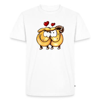Lotte et Kalle amoureuses - T-shirt Premium bio Homme - blanc - Devant - Nico (187cm)