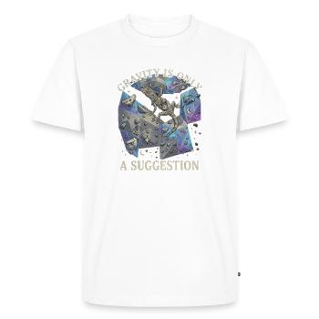 Boulderer gravity is just a suggestion - Men's Premium Organic T-Shirt - white - Front - Nico (187cm)