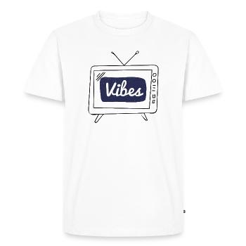 Lettrage à la main Vibes Navy Patch - T-shirt Premium bio Homme - blanc - Devant - Nico (187cm)