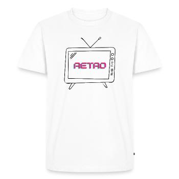 Retro Neon Glitch - Men's Premium Organic T-Shirt - white - Front - Nico (187cm)