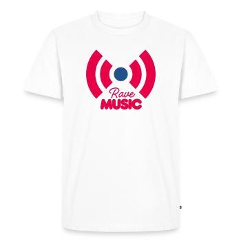 Rave Music Neon Signal - Men's Premium Organic T-Shirt - white - Front - Nico (187cm)