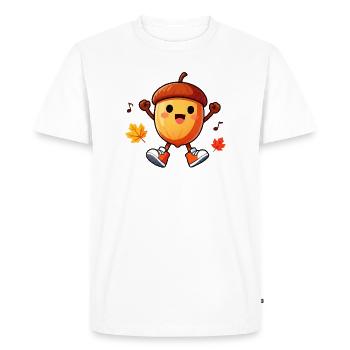 Danse du gland d’automne - T-shirt Premium bio Homme - blanc - Devant - Nico (187cm)