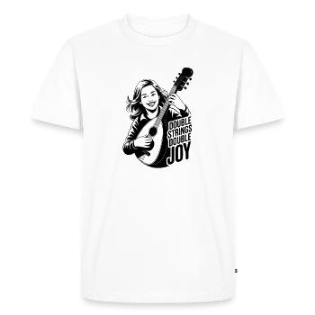Mandolin Double Strings Double Joy Madolinist - Men's Premium Organic T-Shirt - white - Front - Nico (187cm)