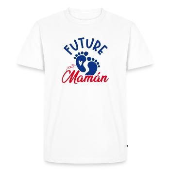 Future Maman Garçon Empreintes Bébé - T-shirt Premium bio Homme - blanc - Devant - Nico (187cm)