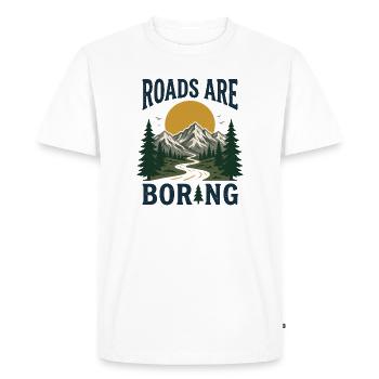 Trail Running - Roads Are Boring - Men's Premium Organic T-Shirt - white - Front - Nico (187cm)