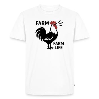 Logo de la Vie à la Ferme Rooster - T-shirt Premium bio Homme - blanc - Devant - Nico (187cm)